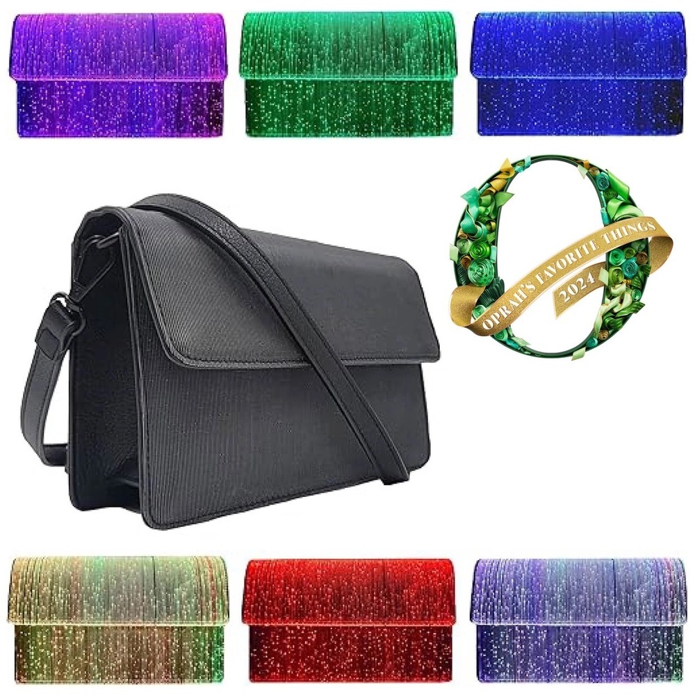 NWT Oprah's Favorite LED Fiber Optic Clutch Crossbody Evening Bag
